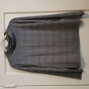 Banana Republic Factory Plaid Mock-Neck Long Sleeve Top